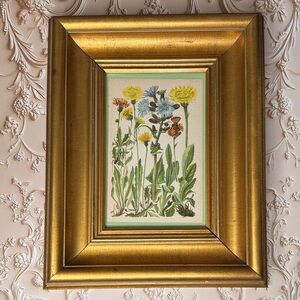 Vintage Lilian and Victoria Print in Gold Gilded Frame 11"x13"